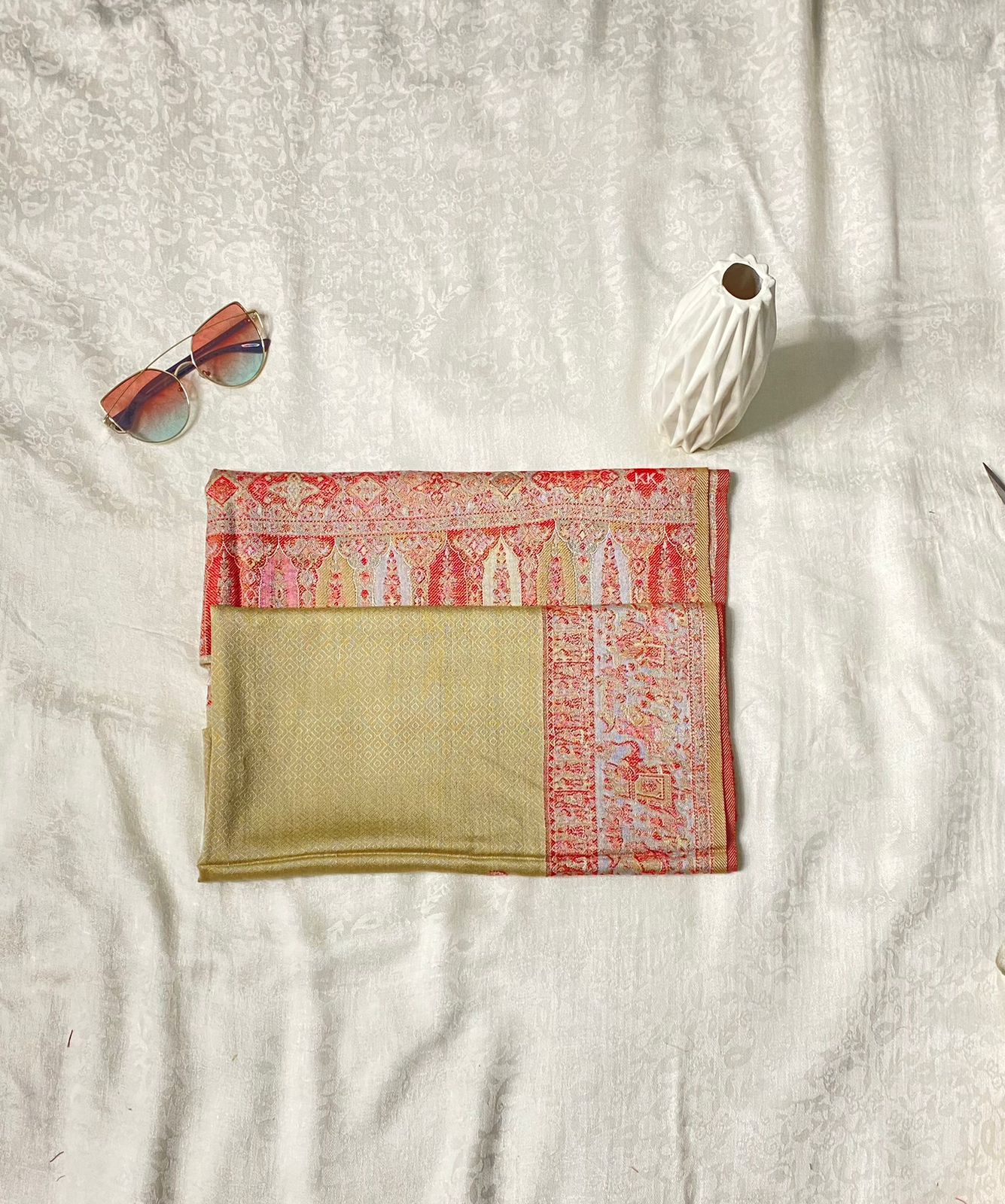 Royal Attire Pashmina Stole - Shawl ( SKIN GOLDEN )